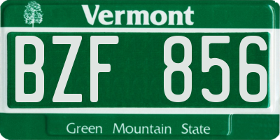 VT license plate BZF856