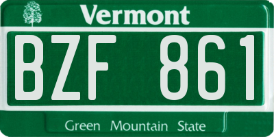 VT license plate BZF861