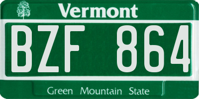 VT license plate BZF864