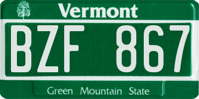 VT license plate BZF867