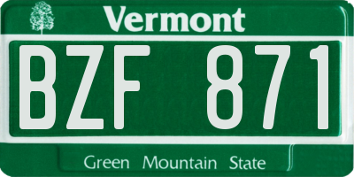 VT license plate BZF871