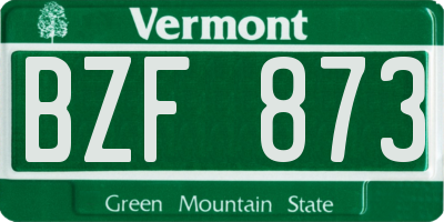 VT license plate BZF873