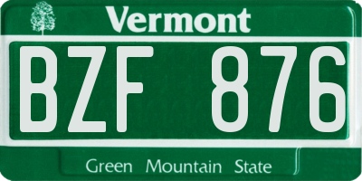 VT license plate BZF876