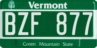 VT license plate BZF877
