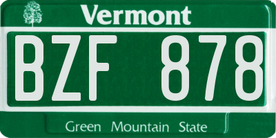 VT license plate BZF878