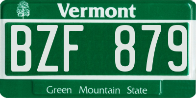 VT license plate BZF879