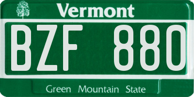 VT license plate BZF880