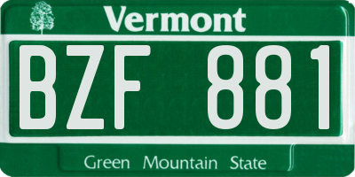 VT license plate BZF881