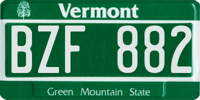 VT license plate BZF882