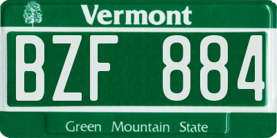 VT license plate BZF884