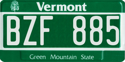 VT license plate BZF885