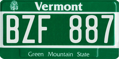 VT license plate BZF887