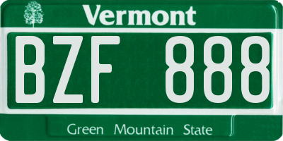VT license plate BZF888