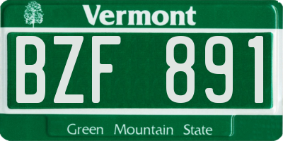 VT license plate BZF891
