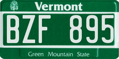 VT license plate BZF895