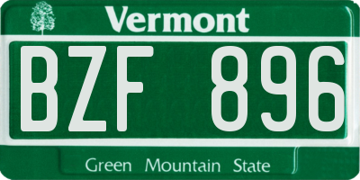 VT license plate BZF896