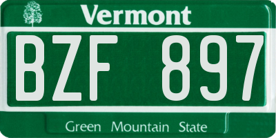 VT license plate BZF897