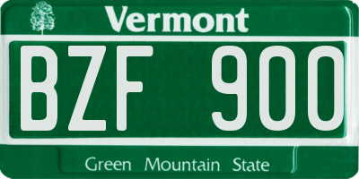 VT license plate BZF900