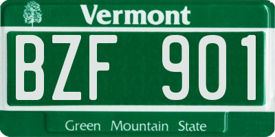 VT license plate BZF901