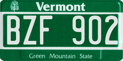 VT license plate BZF902
