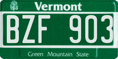 VT license plate BZF903