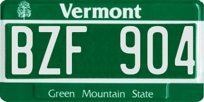 VT license plate BZF904
