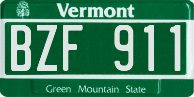 VT license plate BZF911