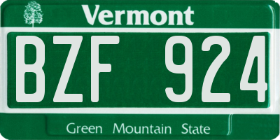 VT license plate BZF924