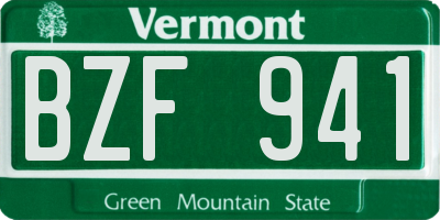VT license plate BZF941