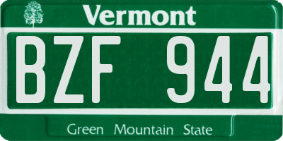 VT license plate BZF944