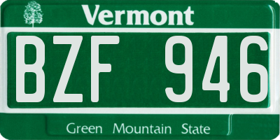 VT license plate BZF946