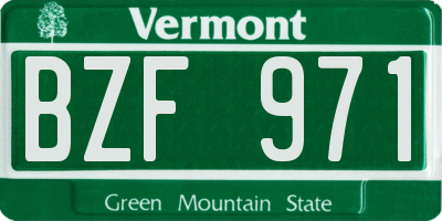 VT license plate BZF971