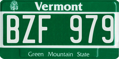 VT license plate BZF979