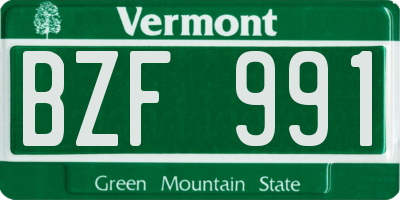 VT license plate BZF991