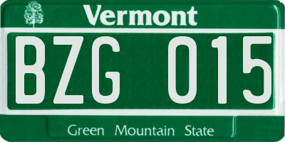 VT license plate BZG015