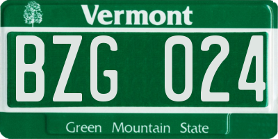 VT license plate BZG024