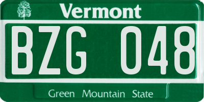 VT license plate BZG048