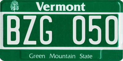 VT license plate BZG050
