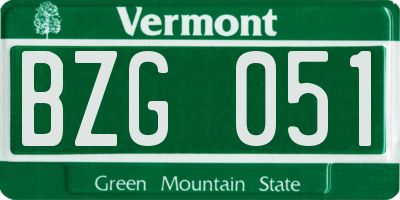VT license plate BZG051