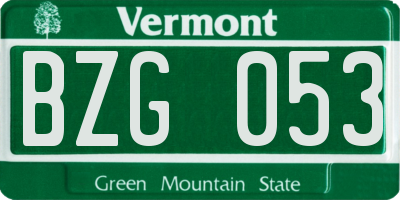 VT license plate BZG053