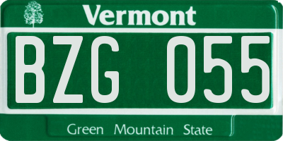 VT license plate BZG055