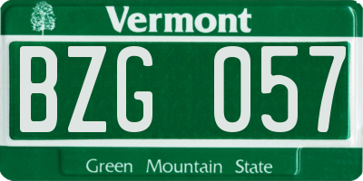 VT license plate BZG057