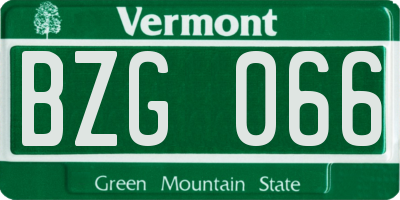 VT license plate BZG066