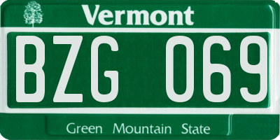 VT license plate BZG069