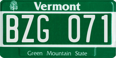 VT license plate BZG071