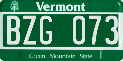 VT license plate BZG073