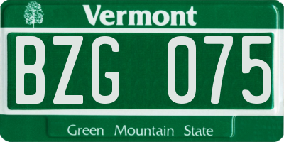 VT license plate BZG075