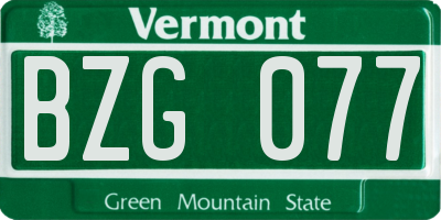 VT license plate BZG077