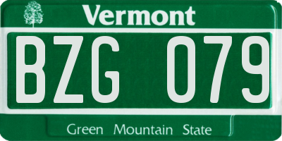 VT license plate BZG079