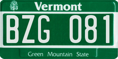 VT license plate BZG081